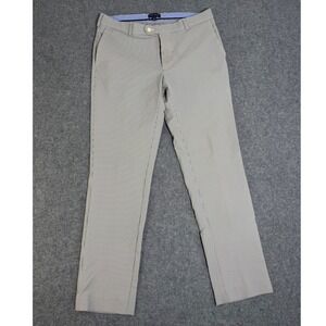 Peter Millar Crown Crafted Mens Grey White Striped Performance Pants 33/32